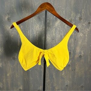 La Vie En Rose Yellow Textured Bikini Top